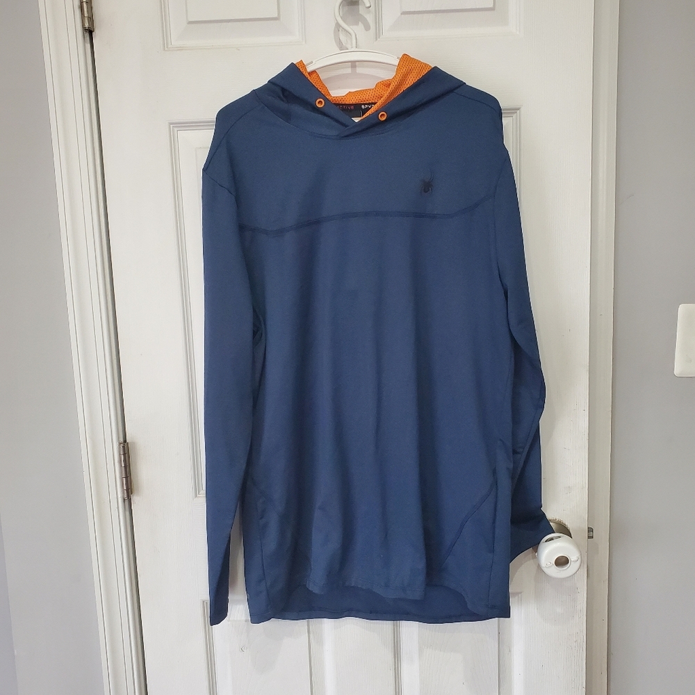 Spyder Active Mens 2XL Blue Hoodie Sweatshirt Pullover NWT